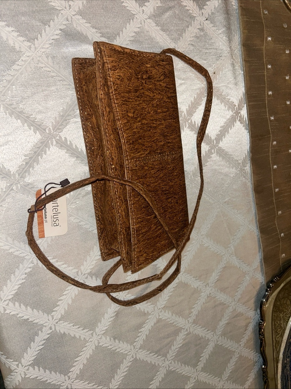Artelusa Brown Woven Flap Crossbody Bag
